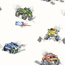 Allmonster.com is where monster trucks matter! Holden Monster Trucks Pattern Kindertapete Cars Cartoon Motiv 12510 Bunt Ich Will Tapete