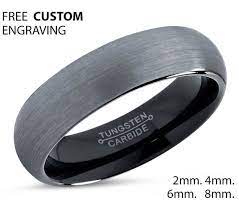 Tungsten Ring Brushed Silver Mens Wedding Band Black 6mm Etsy Mens Wedding Rings Black Wedding Band Tungsten Wedding Bands