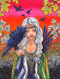 Tea time greyscale coloring book. Finally Finished This Sunset Raven Queen From Selina Fenech S Gothic Coloring Book Copics On Marker Paper Coloring