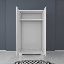 Rani F4 Genis Gardirop Elbise Dolabi 2 Kapili 1 Askili 1 Rafli Beyaz Gardirop Kitapliklar Mobilya