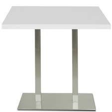 Pouvant accueillir de 6 à 12 convives, les tables rectangulaires possèdent un format adapté à tous les intérieurs et s'adaptent à toutes les une séléction de table rectangulaire pour la salle à manger. Table Haute Plateau Melamine Blanc Pied Inox Brosse Base Rectangulaire T2419c Blanc Gd Office