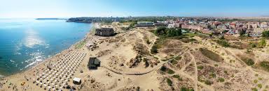 Sunny Beach Aerial Panorama The Beach And Sand Dunes Of Sunny Beach Resort Bulgaria Shot To Show The Location Of A Fut Norway Beach Sea Resort Beach Resorts
