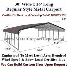 30 X26 Regular Style Metal Carport 3 145 00 Free Installation
