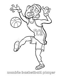 Printable colouring page for plants versus zombies. Funny Zombie Basketball Player Coloring Page Stock Vector Illustration Of Person Wacky 87561840