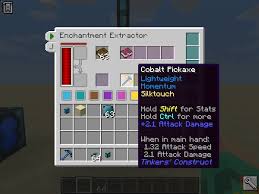 Utilizing silk touch allows a whole new dimension of creative applications, as well as simply saving you resources with items like glass or campfires. Enchantmentextractor Can Remove Tools Enchantments In Tinkers S Construct Issue 659 Innovativeonlineindustries Industrial Foregoing Github