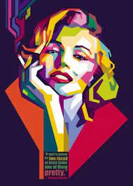 Marilyn Monroe Popart Poster By Ical Said Wpap Displate In 2021 Pop Art Artists Pop Art Marilyn Pop Art Painting