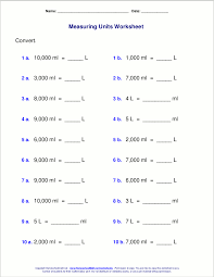 Metric Measuring Units Worksheets