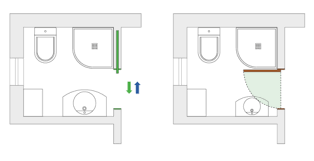 A pocket door is a great way to pick up usable space that's normally occupied by a swinging door. Cramped Bathroom Layout You Need A Sliding Pocket Door Kit Rocket Door Frames