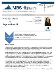Weekly Review Week Of December 3 2018 Economic Calendar Week Of December 10 2018 Mortgage Rate Forecast With Chart R Underwriting Mortgage Finance