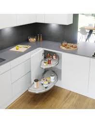 Instead of including a tight corner in a small kitchen layout, one can design the shelves or cabinets in a straight line against the wall. Vauth Sagel Cornerstone Maxx Shelving Sale Suits 800mm Kitchen Corner Units White Chrome 542 02 290