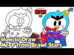 P is a disgruntled luggage handler who angrily hurls suitcases at opponents. How To Draw Mr P From Brawl Stars Easy Step By Step Drawing Youtube