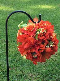 Cemetery Flowers Pomander Memorial Flowers Kissing Ball Adjustable Shepherd S Hook Included In Loving Memory Memorial Flowers Gravesite Decorations Cemetery Flowers