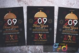 Bring along party favors to a restaurant or club to personalize a celebration: New Year Dinner Party Flyer 4fk5y6 Freepsdvn