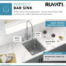 Maybe you would like to learn more about one of these? 12 Inch Undermount Bar Prep Kitchen Sink 16 Gauge Stainless Steel Single Bowl Ruvati Usa