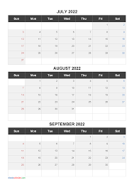 July August September 2022 Calendar Printable Calendarex Com