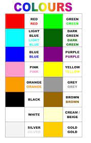 Learning Colours Colour Chart Learning Colors Colours Light In The Dark
