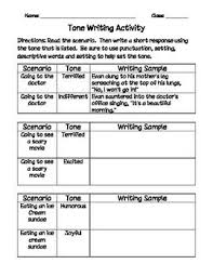 Tone Writing Activity Writing Activities Authors Purpose Teaching Writing