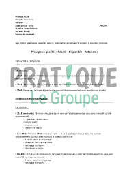 Modele De Cv Pour Un Poste D Employe De Supermarche Debutant Pratique Fr