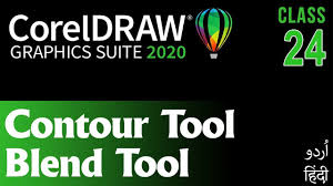 Coreldraw 2020 For Beginners How To Use Contour And Blend Tool Urdu Blend Tool Learning Microsoft Coreldraw