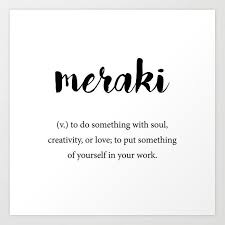 Buy Meraki Definition Creativity Unique Words Dictionary Art Print By Foxandhou In 2020 Aesthetic Words One Word Quotes Unusual Words