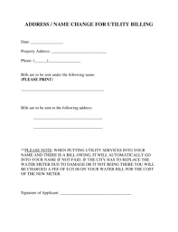 Can a tenant have the water bill put in their name? Fillable Online Cityofmtmorris Addressname Change For Utility Billing Cityofmtmorris Fax Email Print Pdffiller