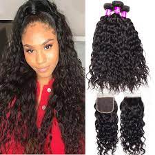 Tinashe Hair Brazilian Water Wave 3 Bundles With Closure Weave Hairstyles Wet And Wavy Hair Light Hair Color