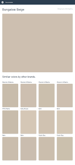 Popular pottery barn paint colors favorite paint colors blog. Bungalow Beige Sherwin Williams Dunn Edwards Paint Dutch Boy Paint Valspar Paint