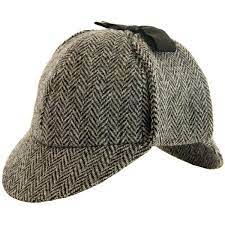 Harris Tweed Deerstalker Sherlock Grey Herringbone Handmade 43 Liked On Polyvore Featuring Accessories Hats Harris Twe Deerstalker Gray Cap Harris Tweed