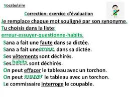 Ce1 Correction Exercice Les Synonymes Youtube