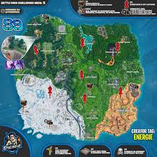 As usual, there's 3 free challenges and 4 battle pass challenges, here's what you need to do Fortnite Cheat Sheet Map For Season 9 Week 5 Challenges Fortnitebr News Latest Fortnite News Leaks Updates