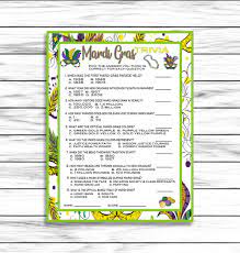 You simply print the answer out if you have the students fill out a short form with . Mardi Gras Party Games Mardi Gras Trivia Game Mardi Gras Etsy In 2021 Mardi Gras Mardi Gras Party Mardi Gras Activities