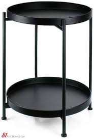 Airy and geometric, it will feel at home in an interior with contemporary lines. Side Table Small Tray Metal End Table Black Metal Nightstand 2 Tier Round Folding Side Table For Outdoor Or Indoor Use Anti Rust And Waterproof Nightstand Sofa Tables Accent Coffee Table Black Auction 81 Auctions