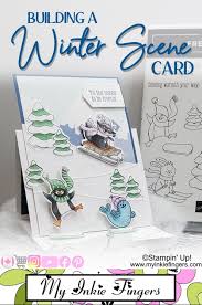 The glitter on the backing paper adds a wonderful depth, and really makes this card come alive! Building A Scene Card Create A Holiday Scene Card How To Make A Scene Card Tutorial Scene Cards Homemade Holiday Cards Stampin Up Christmas Cards