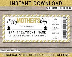Mother S Day Spa Gift Voucher In 2021 Spa Day Gifts Gift Certificate Template Mothers Day Spa