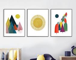 Colorful Happy Gallery Wall Art Nursery Wall By Pelandpiaprints Art Gallery Wall Nursery Paintings Printable Art Prints