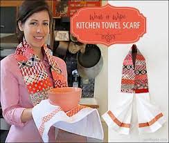 Wear N Wipe Kitchen Towel Scarf Towel Scarf Sewing Gifts Sewing Aprons