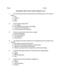 Frankenstein 1831 Quiz On Chapters 11 16 And Answer Key Answer Keys Chapter Quiz