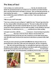 In our bible lesson today, we will see an example of the transforming power of jesus. The Conversion Of Saul Saint Paul Cloze Activity By Steven S Social Studies
