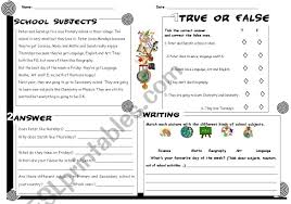 Read why teaching abc order is important for phonetic principle, spelling, and life long skills. School Subjects Reading Answers Writing Esl Worksheet By Mallerenga