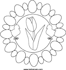 Easter Coloring Place Mat Activity Tulip And Eggs Easter Colouring Easter Printables Free Easter