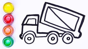 Menggambar Dan Mewarnai Truk Mini Cara Menggambar Lukisan Warna Cara Menggambar Gambar Truk