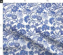 Maybe you would like to learn more about one of these? White Stretch Silk Satin Fabric With Blue Large Floral Chinoiserie Print Craft Supplies Tools Hat Making Hair Crafts