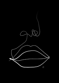 Abstract Black And White Minimalist Wallpaper Minimal Abstract Black And White Woman Face Lips Art Print Etsy Lips Art Print Line Art Lip Art