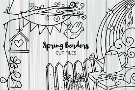 Download Spring Borders Cut Files Line Art Svg File Free Svg Cut Files