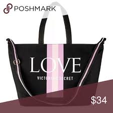 Victoria Secret Love Weekender Tote Bag Duffle Victoria Secret Victoria Secret Tote Large Tote Bag
