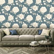 Order online or by phone · exclusive artists · 9.5 trust pilot rating Belgravia Blue Cream 9764 Rosa Floral Wallpaper Large Print Roses 5018323097640 Ebay