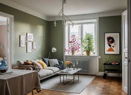 Olive Living Room And Terracotta Bedroom Apartment In Stockholm 87 Sqm Photos Ideas Design Here's another cozy, dark space, from decor demon.