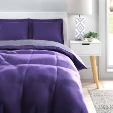 Sometimes a lightweight bedspread isn't warm enough and needs to be replaced with a queen or king comforter set on chilly nights and mornings. Purple Comforter Sets Wayfair