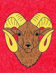Easy How To Draw A Ram Head Tutorial And Ram Head Coloring Page