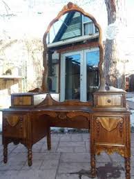 Circa Furniture Sold Antique Vanity Dressing Table Inlaid Veneer Wood Circa 1900s To 1920s Antique Vanity Antique Decor Furniture